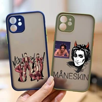 maneskin phone case for iphone 12 11 mini pro xr xs max 7 8 plus x matte transparent back cover