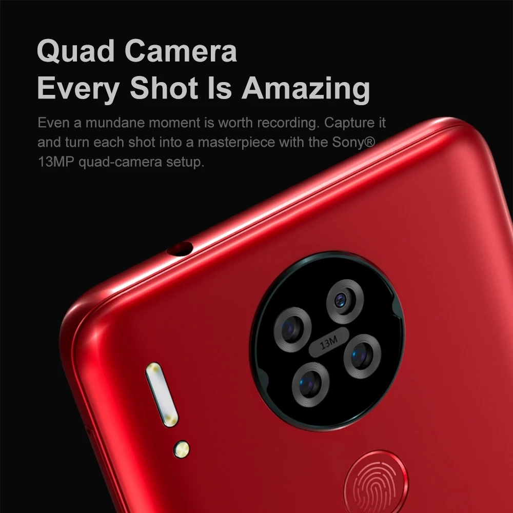 Blackview A80s Smartphone 4GB + 64GB 6.217'' Face ID Android 10 Cellphone 13MP Quad Rear Camera 4G LTE 4200mAh Mobile Phone