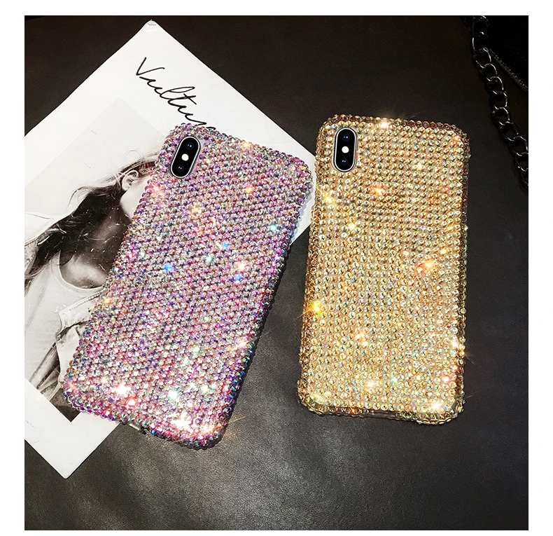 Модный Цветной Алмазный Роскошный Стразы чехол для iPhone 5S 6 6S 7 8 Plus X XS XR 11 Pro XS Max чехол Блестящий женский чехол