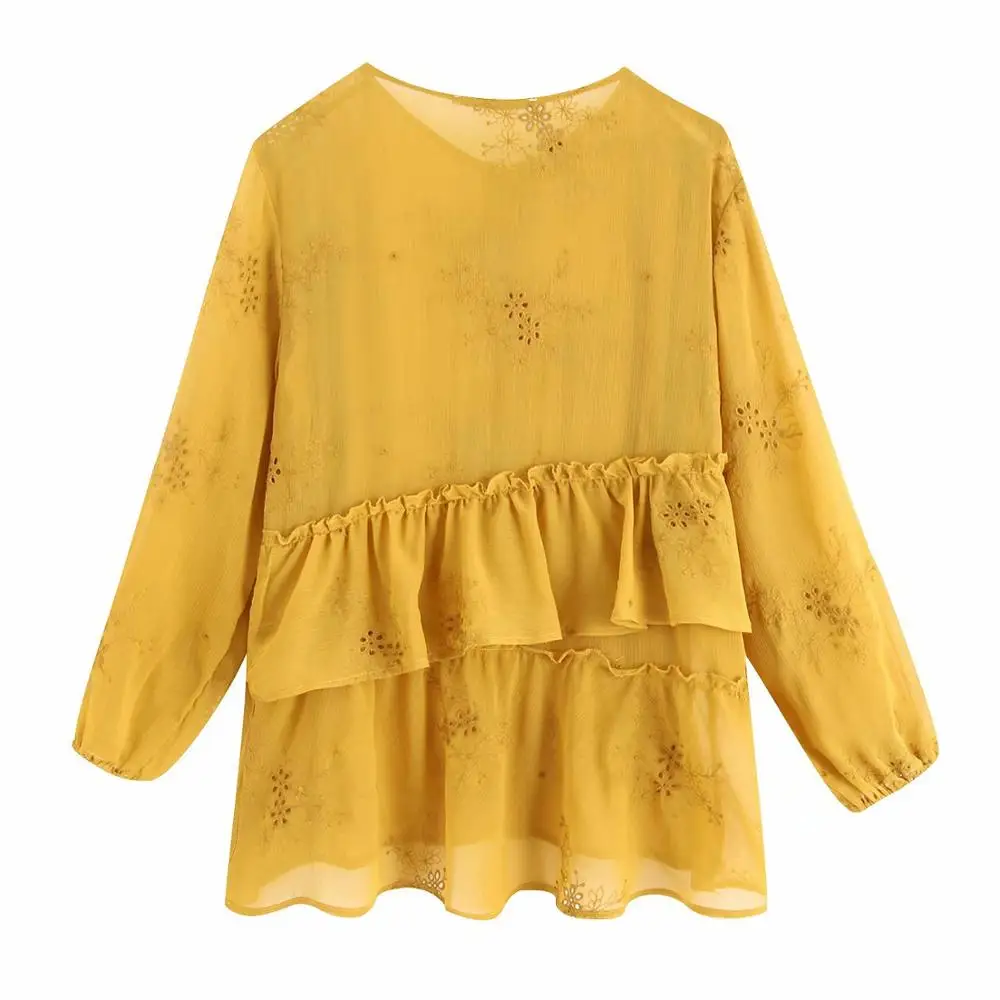 Za 2019 осенний Новый кардиган с оборками модная женская одежда повседневная