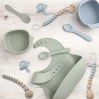 customized dinnerware sets roll up travel baby bib set food plates feeding spoon bowl pacifier clip nipple dining appliance