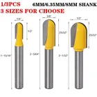 13 шт., Концевая фреза с длинным лезвием, Концевая фреза с круглым носом, Концевая фреза с длинным концом для дерева, концевые фрезы для дерева, хвостовик 6 мм6,35 мм8 мм