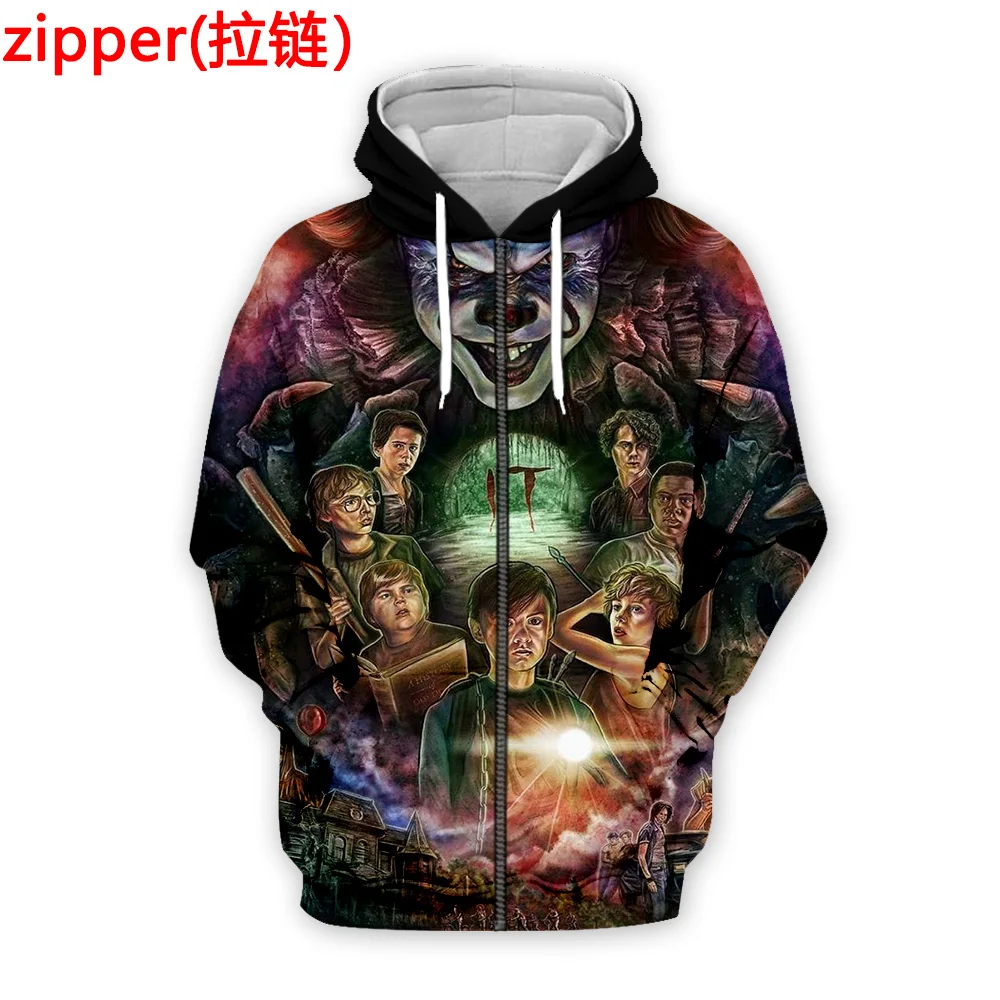 

PLstar Cosmos Halloween Pennywise IT Clown Stephen King's Horror Funny Tracksuit Long Sleeve Women/Men 3DPrint Men's Hoodies B5