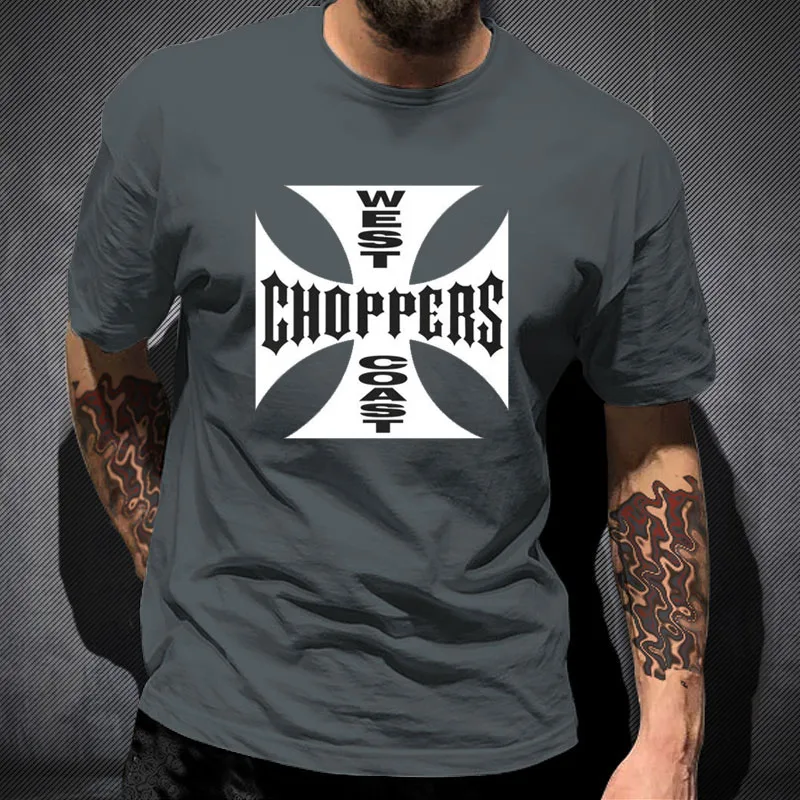 

WEST-COAST-CHOPPERS Oversize T-shirts Men's Summer Black 100% Cotton Short Sleeves Popular Normal Tshirt Shirts Tops Tee Unisex