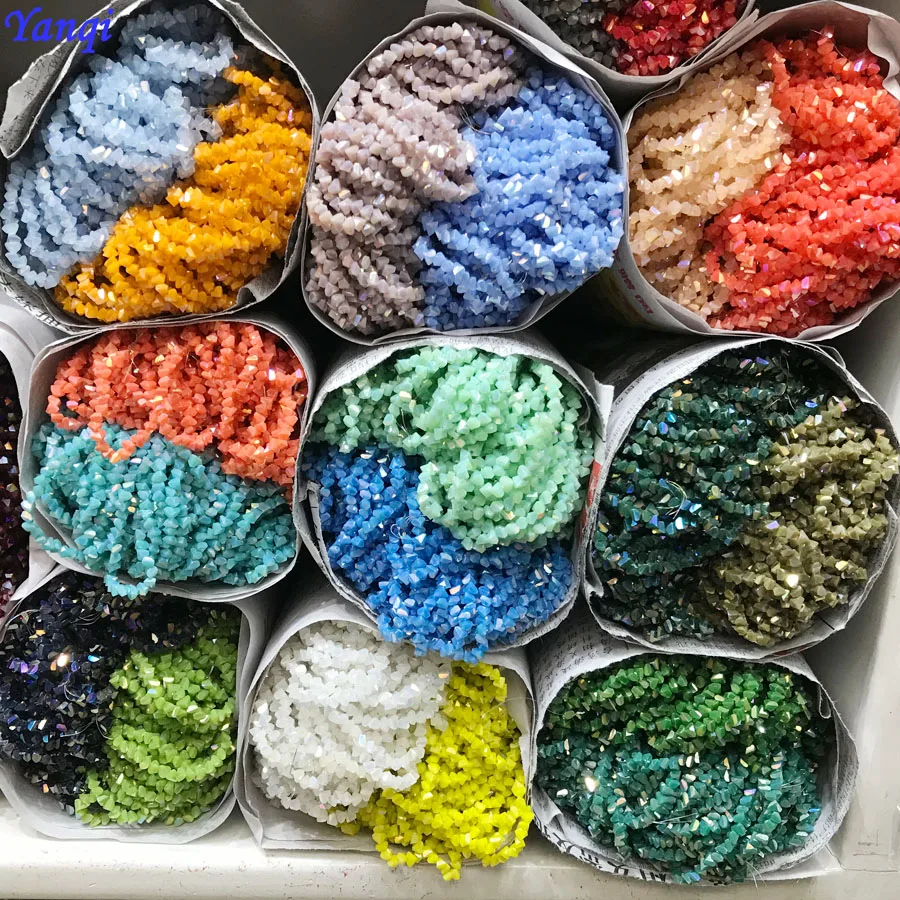 

Accessories Shining 3mm 150pcs Triangle Crystal Beads Glass Seed Czech Beads For Jewelry Making DIY Needlework Earring Necklace