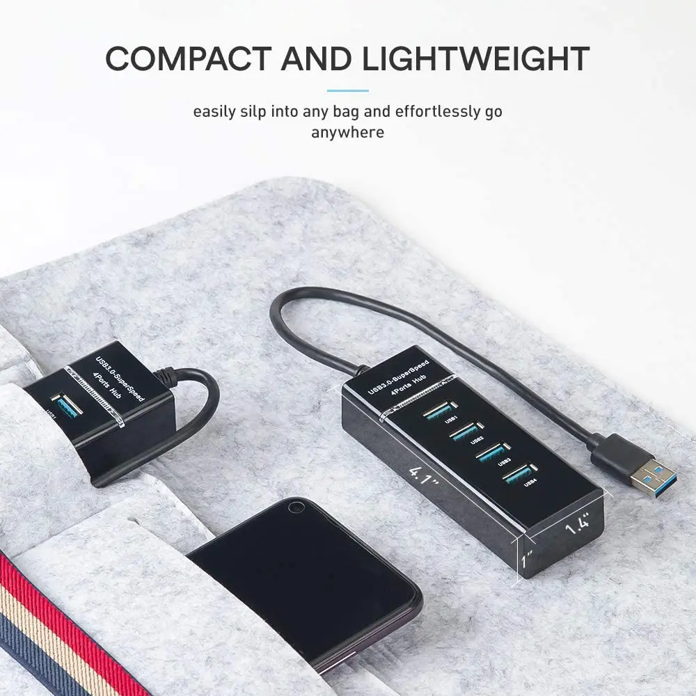 Высокоскоростной концентратор с 4 портами USB 3 0 адаптер Ультратонкий данных для