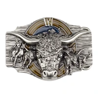 tauren ancient silver belt buckle metal smooth buckle 4 0 cowboy for men