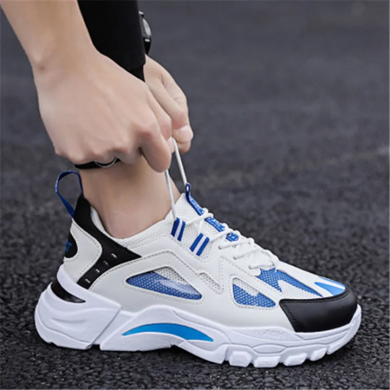 

2020 Newest Mesh Men Sneakers Casual Shoes Lace-up Lightweight Comfortable Breathable Zapatillas Hombre Patchwork Men's Shoes