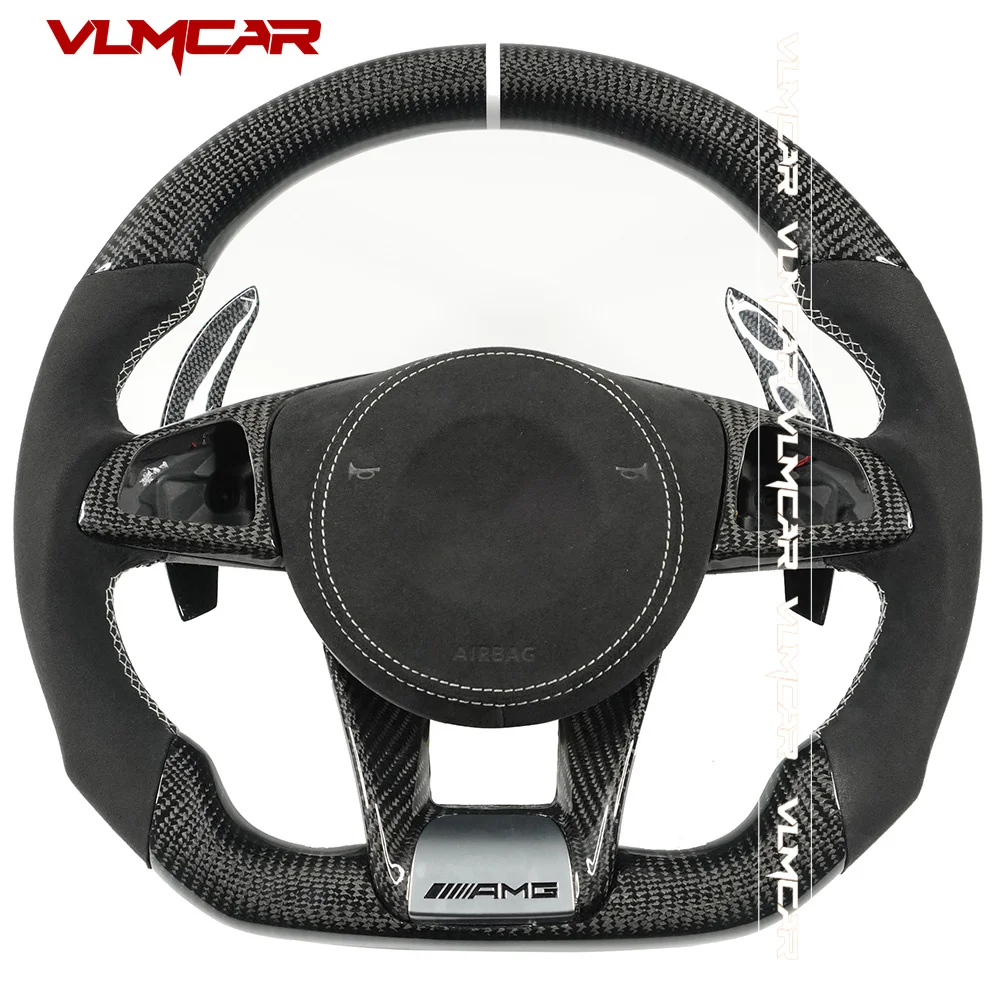 Custom Alcantar Carbon Fiber Steering Wheel For Benz 2015-2018 E43 CLS63 AMG GT  C43 C63S E63S