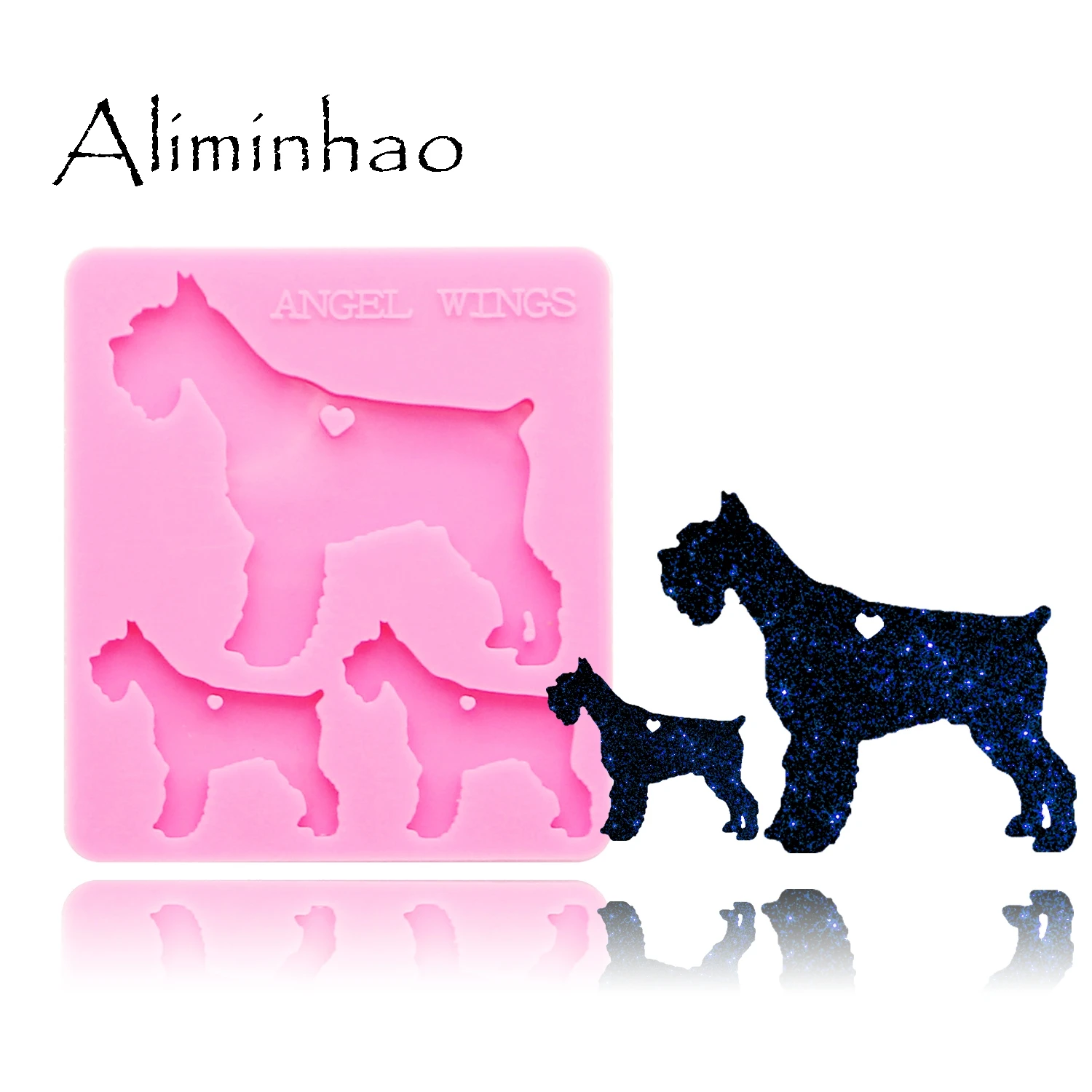 Pink 1pc DY0165 DY0165 блестящие силиконовые формы для семьи собак, сделай сам, эпоксидная форма для собак, мам/детей, силиконовые формы для рукоделия, брелки - Цвет: Pink 1pc DY0165