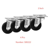 4 pcslot 2 inch casters black pp universal wheel light flat bottom vientiane wear resistant nylon rotating pulley