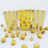 12 gold foil chevron popcorn boxes baby shower bridal wedding birthday christmas party treat boxes candy buffet bags
