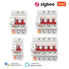 Автоматический выключатель Tuya zigbee3.0, умный автоматический выключатель от перегрузки, 1P2P3P4P 16A-125A, работает с Alexa Google Home