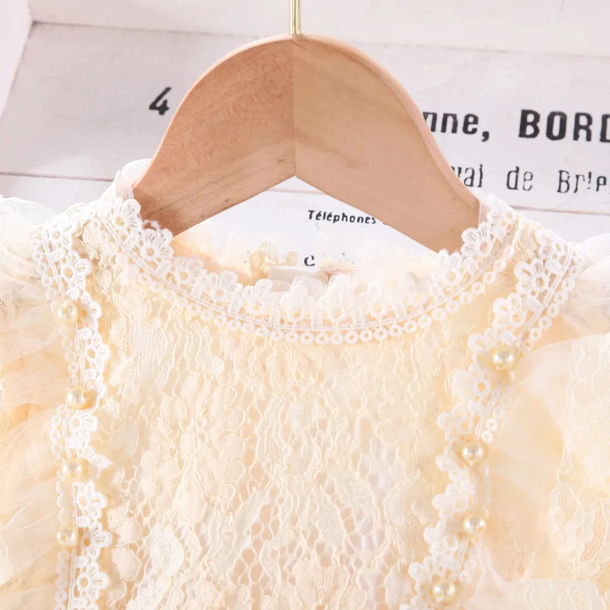 Весенне-осеннее платье для девочек с кружевным воротником платья принцессы