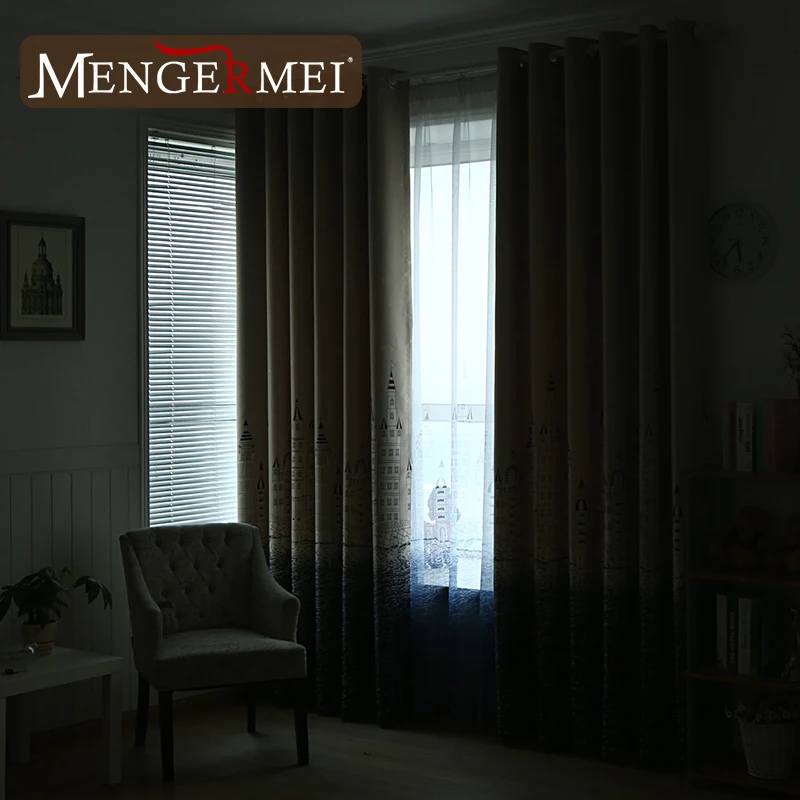 MENGERMEI Gradient Curtains Brown Blackout Curtain For Living Room Window for Children Bedroom Kitchen Drapes 7 | Дом и сад