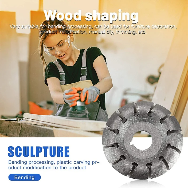 

Wood Grinding Wheel 12 Teeth Wood Shaping Disc Angle Grinder for Woodworking Sanding Carving Woodworking Polishing