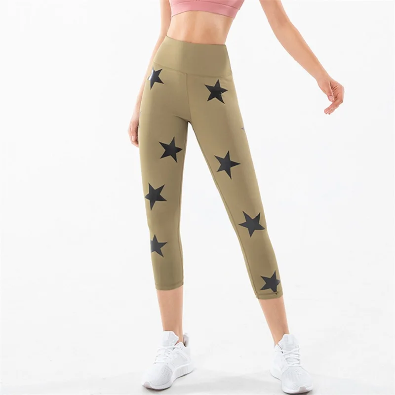 Леггинсы с высокой талией спортивные женские штаны для фитнеса занятий йогой