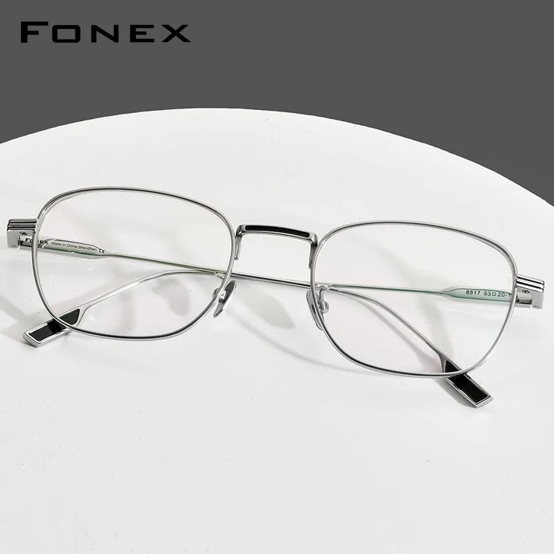 

FONEX Titanium Glasses Frame Women Vintage Cat Eye Myopia Optical Prescription Eyeglass Frame Men 2021 New Titan Eyewear 8517-1