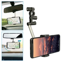 black universal car phone holder 360 degrees rotating stand rearview mirror seat mount 7 8 26 inch interior accesories for car
