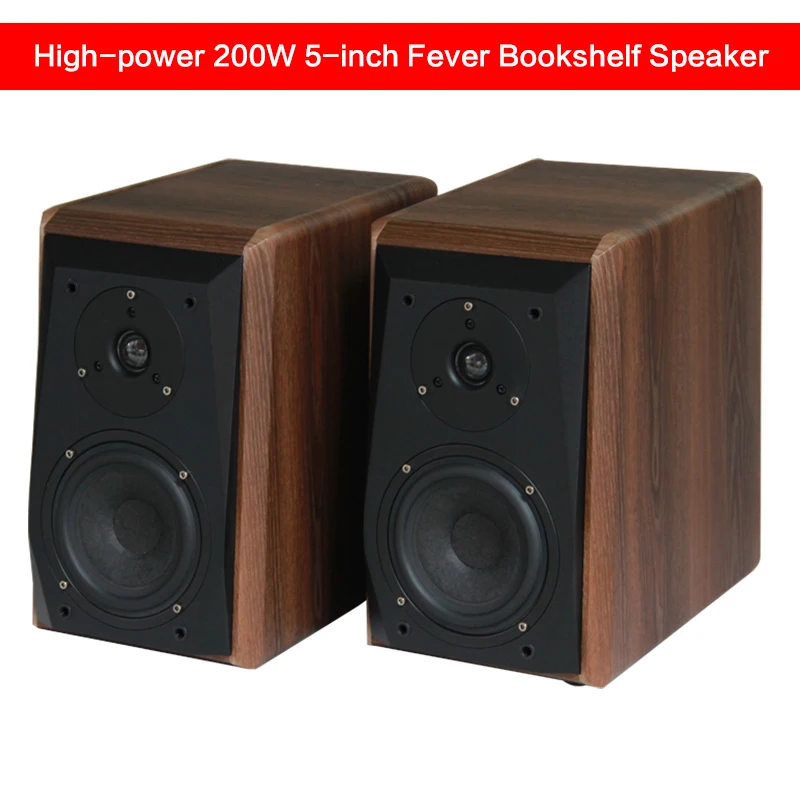 

200W 5-inch High-power Bookshelf Speaker Home Theater HiFi Fever Audio Passive Two-way High-fidelity Front Desktop Speaker