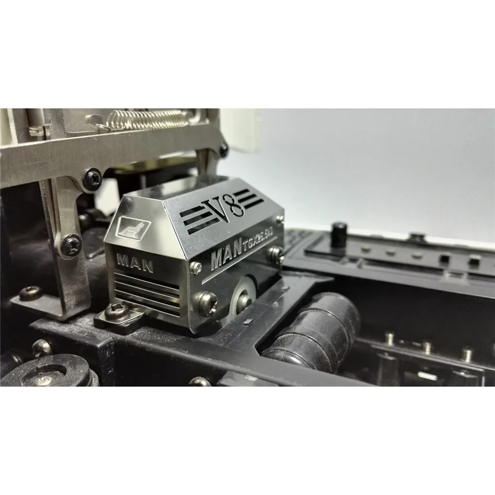 V8 крышка коробки передач волновая коробка из нержавеющей стали для 1/14 Тамия