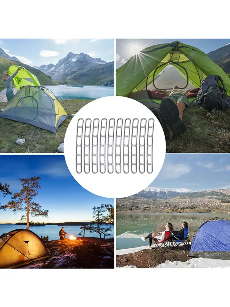 

10 Tent Peg Adjuster 6-Positions Wind Rope Buckles Durable Tent Pegs For Outdoor Camping Hiking For Fixing And Adjust The Canopy