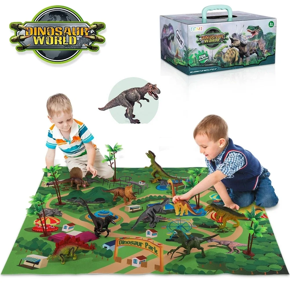 

Jurassic Dinosaur Toy Set Jurassic World 2 Toys T-Rex Dinosaur Figure with Scene Map Realistic Dino World Playset Kids Boy Gift