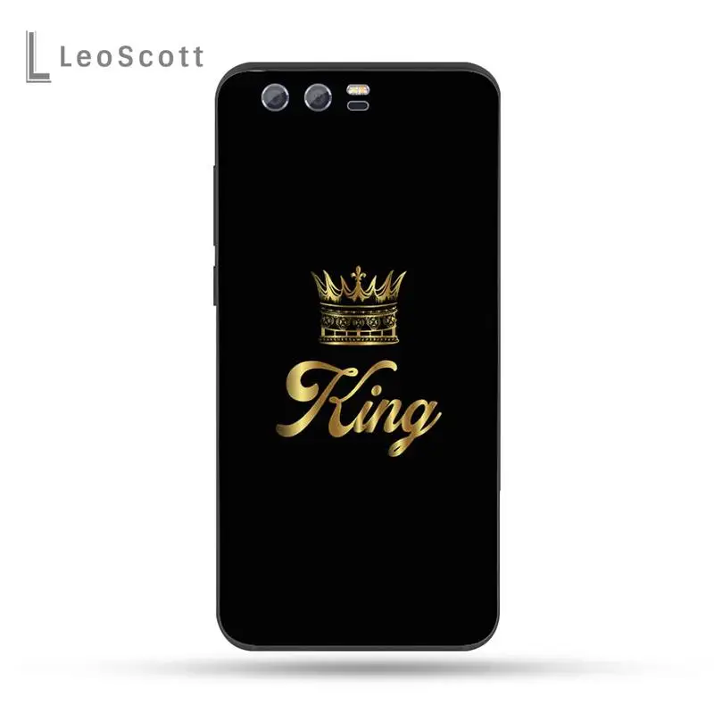 

King Queen gold Crown Phone Case For Huawei Honor view 7a5.45inch 7c5.7inch 8x 8a 8c 9 9x 10 20 10i 20i lite pro
