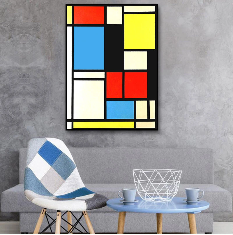 Домашний декор Piet Cornelies Mondrian классическое искусство Геометрическая линия
