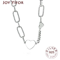 925 sterling silver necklace ladies heart shape chain necklace fashion sterling silver jewelry round necklace