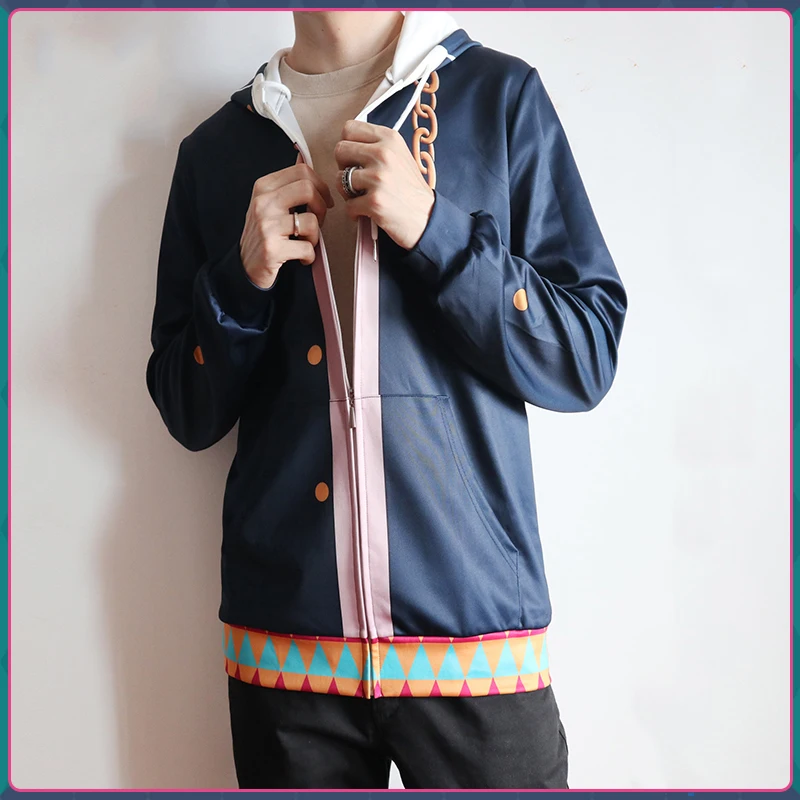 

S-5XL Upgraded 3D Print Zip Up Hoodies Hot Anime JoJo's Bizarre Adventure Season 5 Golden Wind Cosplay Soft Thin Hooded Jacket