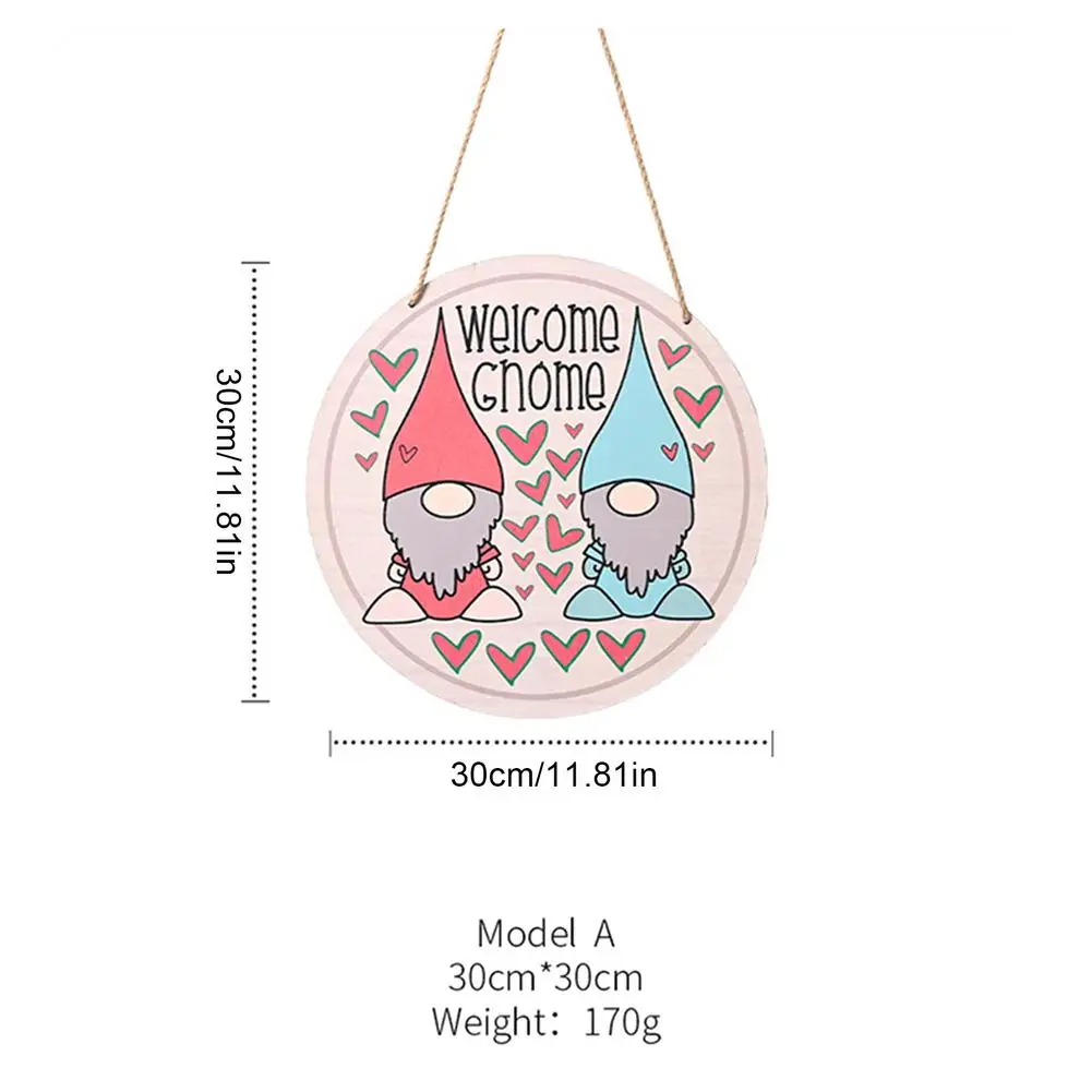 

Welcome Wooden Sign Board Color gnome Love Door Hanging Sign Board Front Door Farmhouse Gate Porch wall Decoration