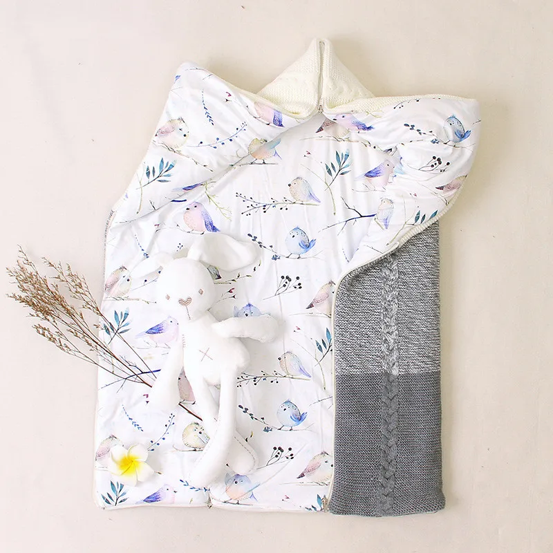 Newborn Winter Swaddle Infant Thicken Anti-kick Sleeping Bag Baby Autumn Winter Envelope Zipper Sleeping Bag Kids Blanket Quilt