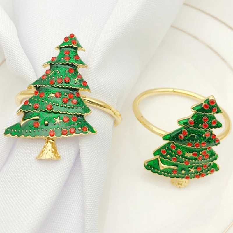 

Christmas Napkin Rings - Set of 8 Napkin Holder Rings for Holiday Christmas Table Decoration Elk Napkin Buckle