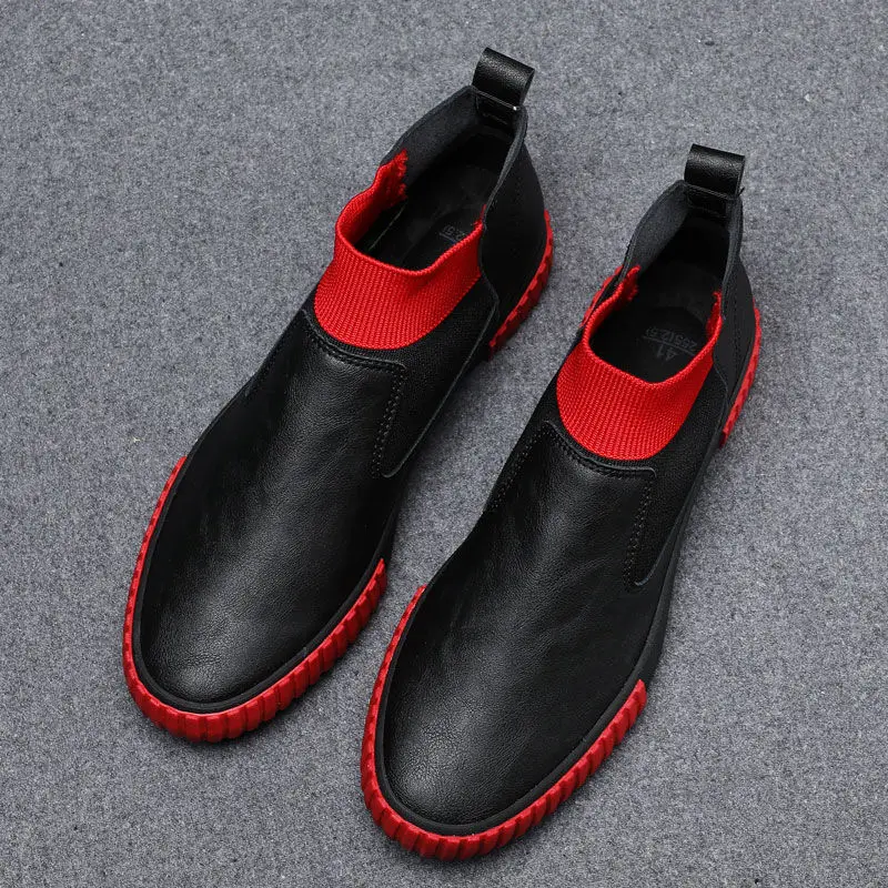 Мужские кожаные ботинки с высоким берцем повседневные Модные Ботинки Martin в