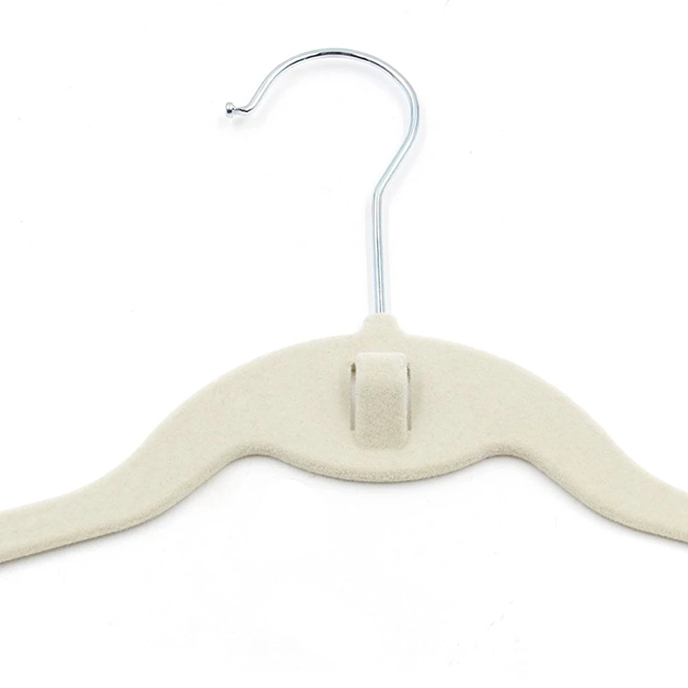 

10Pcs Plastic Flocking Clothes Hangers with Hook 45 x 0.5 x 24.5cm WWO66