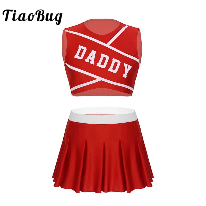Укороченный топ для взрослых TiaoBug без рукавов с мини плиссированной юбкой