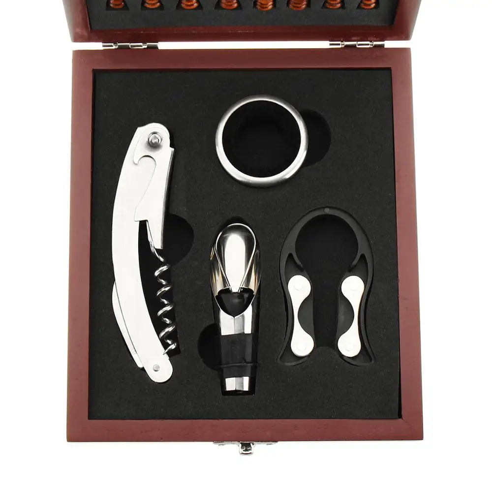 4 шт. открывалка для бутылок вина аксессуар штопор Pourer Box Kit подарок + шахматы
