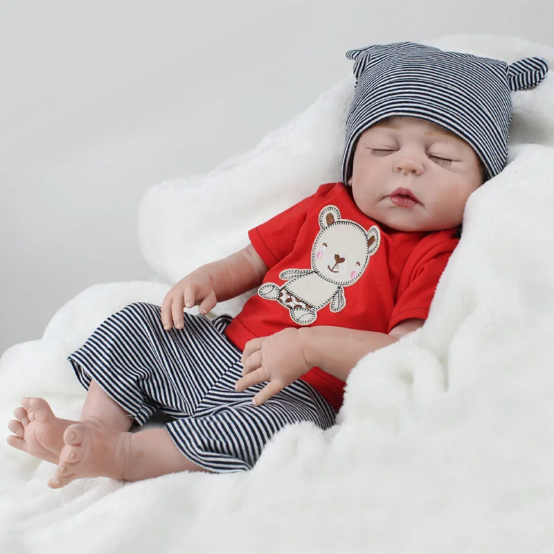 

Small Baby Reborn Doll Lifelike Silicone Bath Girl Sleeping Doll for Newborn Kids Christmas Gift Boneca Toys Children OO50CS