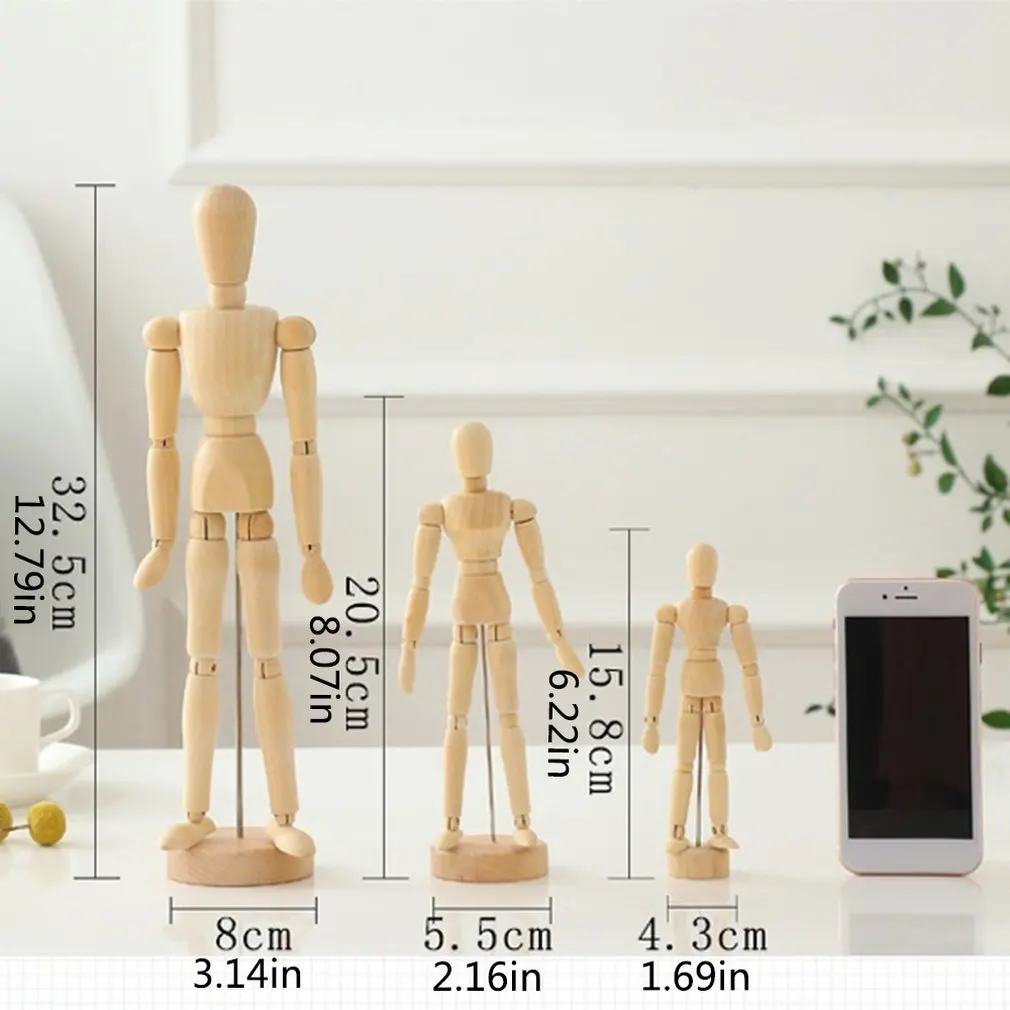 

Artist Movable Limbs Male Wooden Toy Figure Model Mannequin Bjd Art Sketch Draw Action Toy Figures Home Decoration