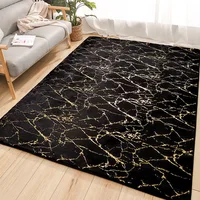 Luxury Nordic Rug Black Rug Living Room Shaggy Imitation Rabbit Hair Carpet Black Carpet Bedroom180 X 200 Absorbent Floor Mat