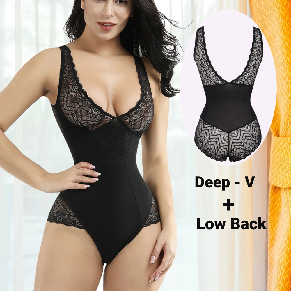 Женское корректирующее белье кружевное боди в стиле пэчворк сексуальное