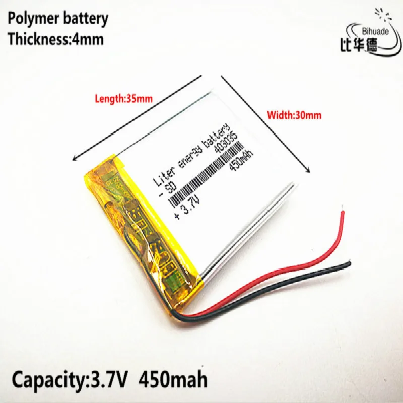 1pcs [SD] 3.7V 450mAH [403035] Polymer lithium ion / Li-ion battery for TOY POWER BANK GPS mp3 mp4 cell phone speaker - купить по
