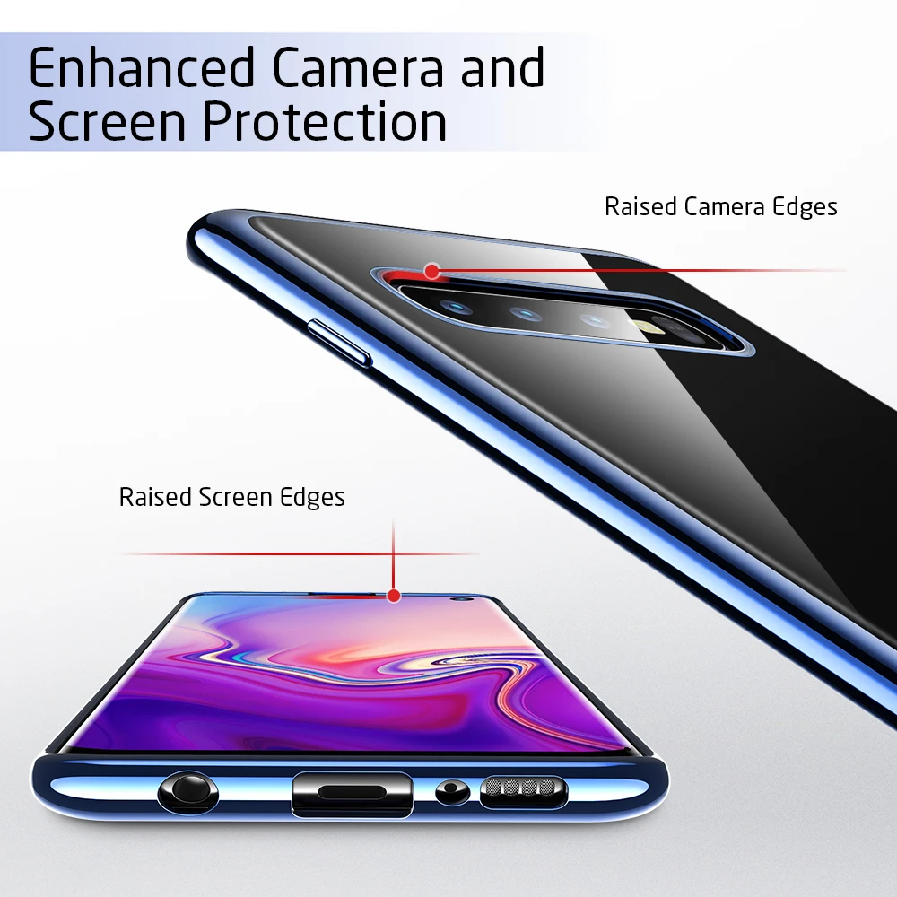 Чехол ESR для Samsung Galaxy S10 Plus мягкий чехол из ТПУ с рамкой и металлическим бампером |