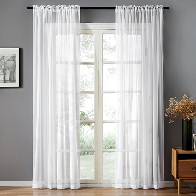 

White Sheer Soft Curtains for Bedroom European Tulle In The Living Room Transparent Window Curtain Home and Kitchen Products