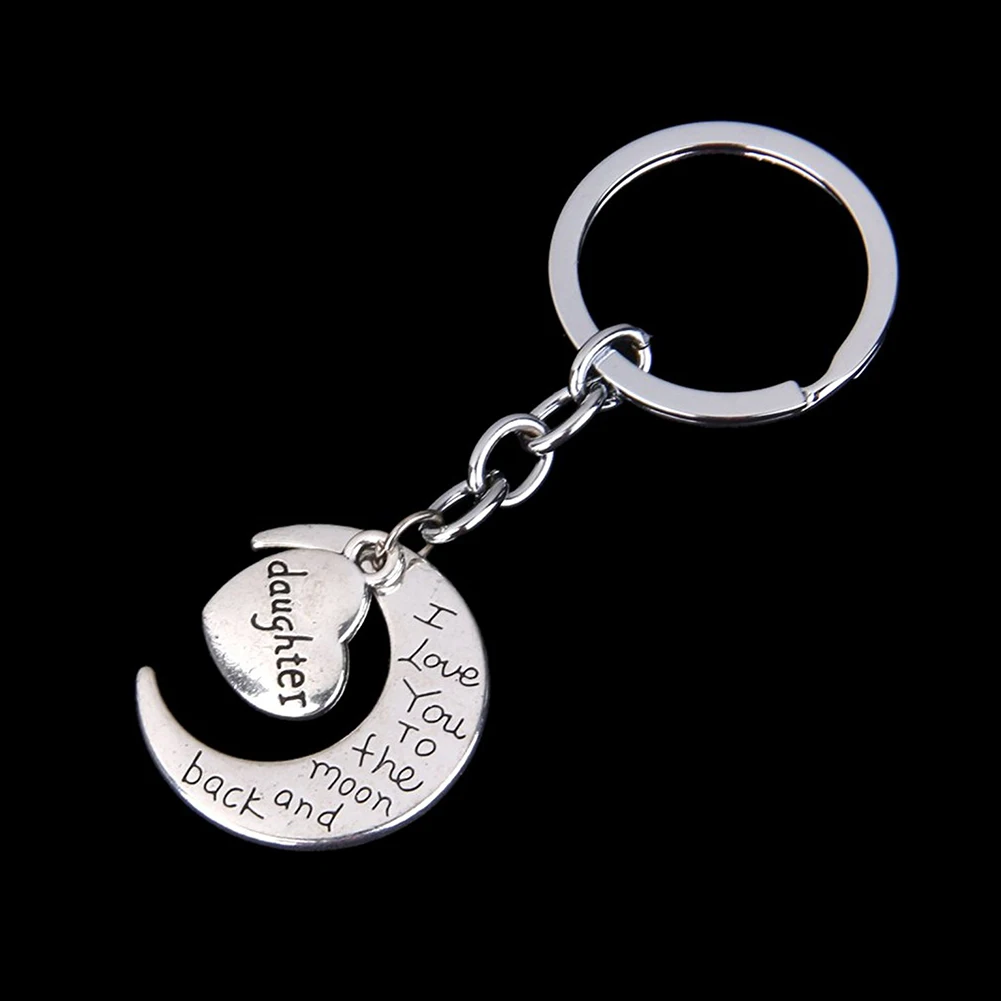 1 шт. Новинка Луна брелок для дочери модный стиль семья сердце кулон сумки