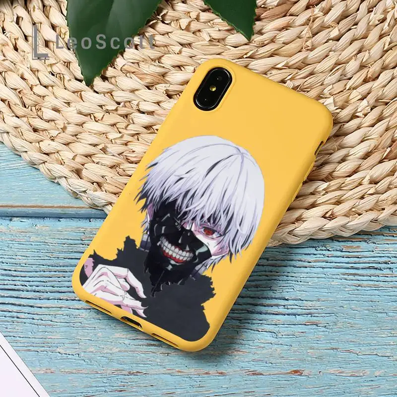 

tokyo ghoul Phone Case Yellow Candy Color for iPhone 11 12 mini pro XS MAX 8 7 6 6S Plus X SE 2020 XR