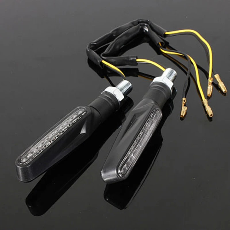 

New 1x Motorcycle Universal Black LED Turn Signal Light Indicators Blinker Amber