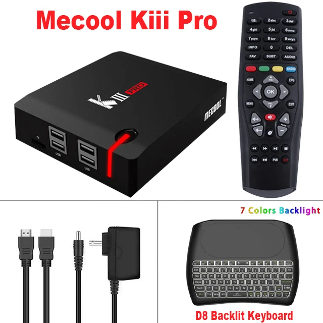 3G16G-D8 Keyboard Android 7,1 Smart tv Box MECOOL KIII PRO DVB-S2 T2 C Декодер 3 Гб 16 Гб K3 Pro Amlogic S912 Восьмиядерный 64 бит 4K комбо приставка - Цвет: 3G16G-D8 Keyboard