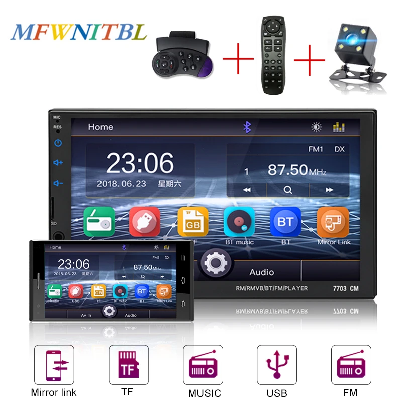 LTBFM 2 Дин автомагнитола 7 &quotHD сенсорный экран Mirrorlink проигрыватель Android сабвуфер